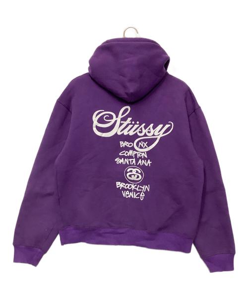 stussy（ステューシー）stussy (ステューシー) ジップパーカー パープル サイズ:Mの古着・服飾アイテム