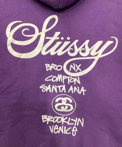 stussy（ステューシー）stussy (ステューシー) ジップパーカー パープル サイズ:Mの古着・服飾アイテム