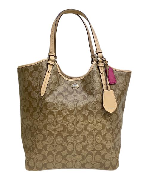 COACH（コーチ）COACH (コーチ) ハンドバッグ ベージュの古着・服飾アイテム