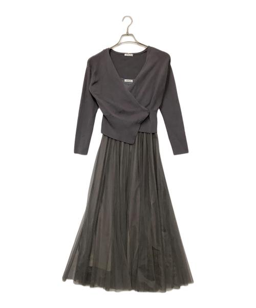 FRAY ID（フレイ アイディー）FRAY ID (フレイ アイディー) ノースリーブ・キャミソールワンピース グレーの古着・服飾アイテム