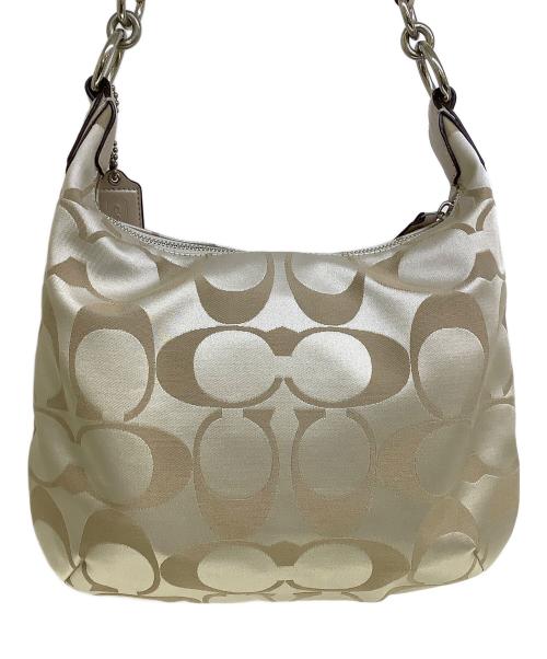 COACH（コーチ）COACH (コーチ) ワンショルダーバッグ ベージュ×ピンクの古着・服飾アイテム