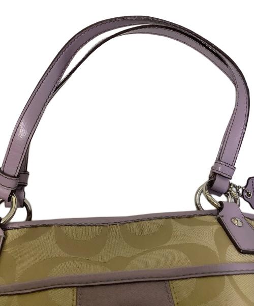 COACH（コーチ）COACH (コーチ) 2WAYバッグ ベージュ×パープルの古着・服飾アイテム