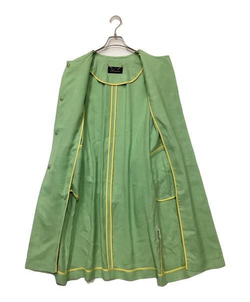 Unaca（アナカ）Unaca (アナカ) ノーカラーコート グリーン サイズ:38 未使用品の古着・服飾アイテム