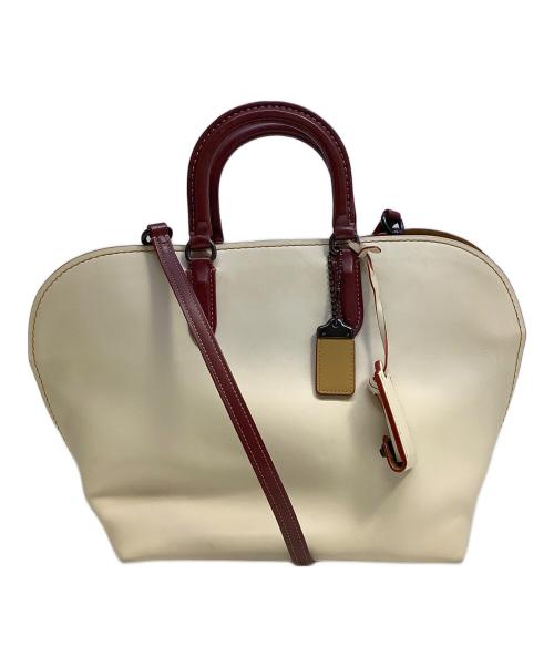 COACH（コーチ）COACH (コーチ) 2WAYバッグ アイボリー×レッドの古着・服飾アイテム