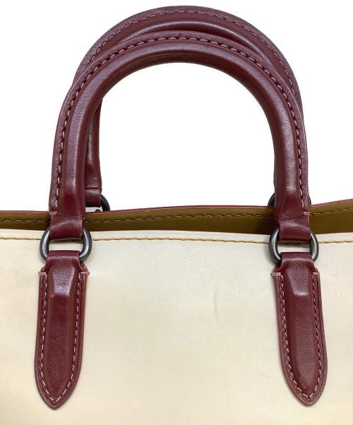 COACH（コーチ）COACH (コーチ) 2WAYバッグ アイボリー×レッドの古着・服飾アイテム