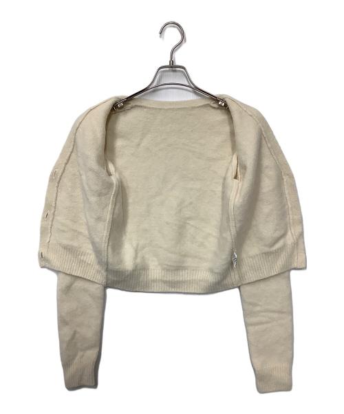 e BIOTOP（ビオトープ）e BIOTOP (ビオトープ) cashmere Vneck compact knitcardigan アイボリー サイズ:FREEの古着・服飾アイテム