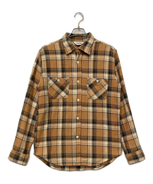 FIVE BROTHER（ファイブブラザー）FIVE BROTHER (ファイブブラザー) 70-80'sチェックネルシャツ ベージュ×ブラック サイズ:Lの古着・服飾アイテム