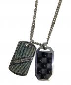 DIESELディーゼル）の古着「ダブルドッグタグネックレス」｜ブラック×シルバー