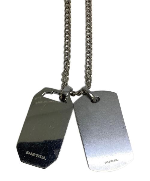 DIESEL（ディーゼル）DIESEL (ディーゼル) ダブルドッグタグネックレス ブラック×シルバーの古着・服飾アイテム