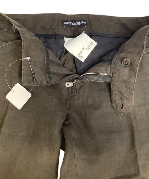 DOLCE & GABBANA（ドルチェ＆ガッバーナ）DOLCE & GABBANA (ドルチェ＆ガッバーナ) リネンパンツ ブラウン サイズ:44の古着・服飾アイテム