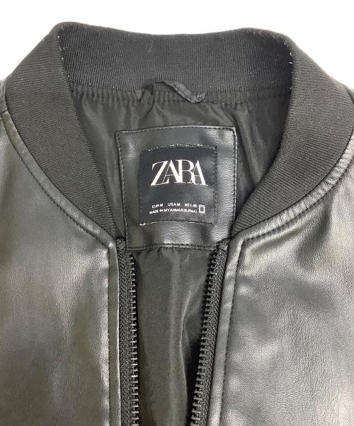 ZARA（ザラ）ZARA (ザラ) フェイクレザージャケット ブラック サイズ:Mの古着・服飾アイテム