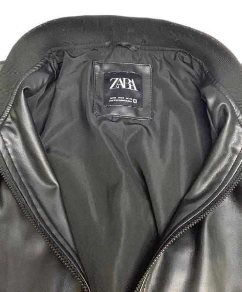 ZARA（ザラ）ZARA (ザラ) フェイクレザージャケット ブラック サイズ:Mの古着・服飾アイテム