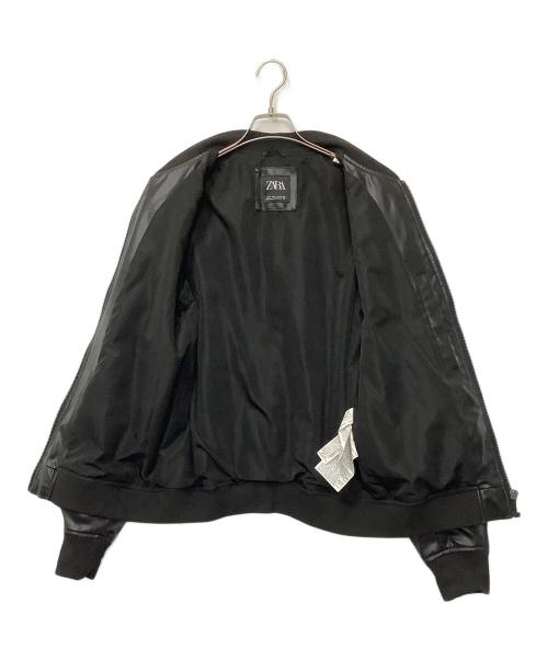 ZARA（ザラ）ZARA (ザラ) フェイクレザージャケット ブラック サイズ:Mの古着・服飾アイテム