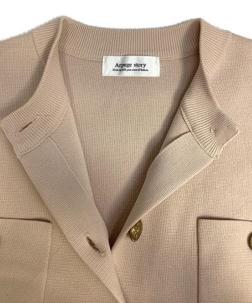ARPEGE STORY（アルページュストーリー）Arpege story (アルページュストーリー) 金釦ニットジャケット ピンク サイズ:2の古着・服飾アイテム