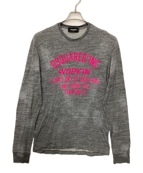 DSQUARED2（ディースクエアード）DSQUARED2 (ディースクエアード) 長袖カットソー グレー サイズ:XLの古着・服飾アイテム