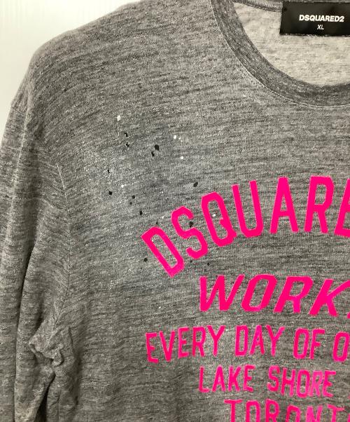 DSQUARED2（ディースクエアード）DSQUARED2 (ディースクエアード) 長袖カットソー グレー サイズ:XLの古着・服飾アイテム