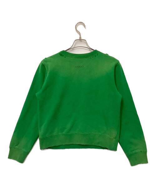 GUCCI（グッチ）GUCCI (グッチ) Disney (ディズニー) Donald Duck Sweatshirt グリーン サイズ:XS 未使用品の古着・服飾アイテム