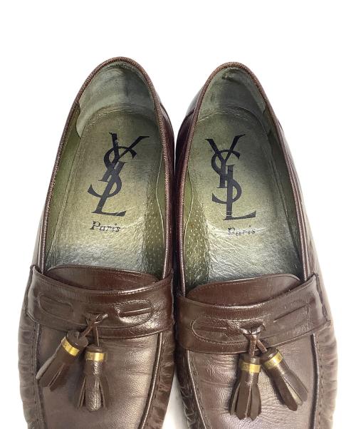 Yves Saint Laurent（イヴサンローラン）Yves Saint Laurent (イヴサンローラン) ストラップコインローファー ブラウン サイズ:25 1/2の古着・服飾アイテム