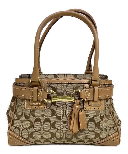 COACH（コーチ）COACH (コーチ) ハンドバッグ ベージュの古着・服飾アイテム