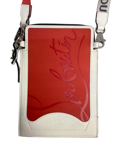 Christian Louboutin（クリスチャン・ルブタン）Christian Louboutin (クリスチャン・ルブタン) ショルダーポーチ ホワイト×レッドの古着・服飾アイテム