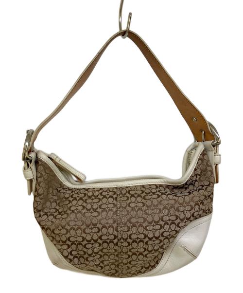 COACH（コーチ）COACH (コーチ) ワンショルダーバッグ ベージュ×ホワイトの古着・服飾アイテム