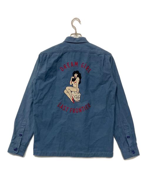 DELUXE（デラックス）Deluxe (デラックス) ワークシャツ ネイビー サイズ:38の古着・服飾アイテム