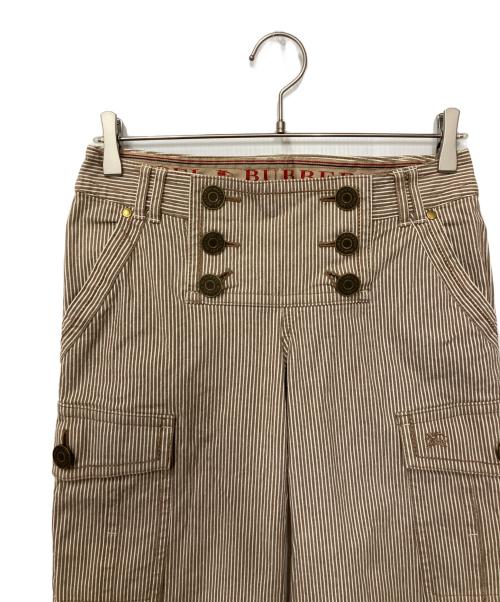 BURBERRY BLUE LABEL（バーバリー ブルー レーベル）BURBERRY BLUE LABEL (バーバリー ブルー レーベル) カーゴパンツ ベージュ×ホワイト サイズ:25の古着・服飾アイテム
