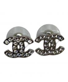 CHANEL（シャネル）の古着「ラインストーンピアス」｜シルバー