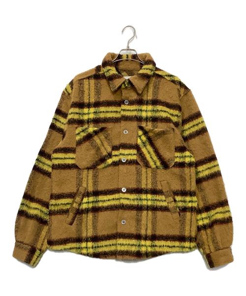 EPTM（エピトミ）EPTM (エピトミ) シャツジャケット イエロー×ブラウン サイズ:XLの古着・服飾アイテム