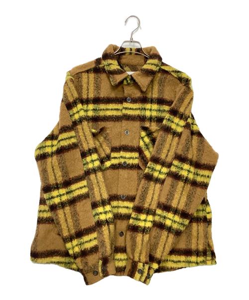 EPTM（エピトミ）EPTM (エピトミ) シャツジャケット イエロー×ブラウン サイズ:XLの古着・服飾アイテム
