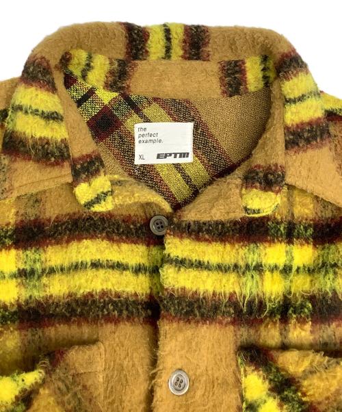 EPTM（エピトミ）EPTM (エピトミ) シャツジャケット イエロー×ブラウン サイズ:XLの古着・服飾アイテム