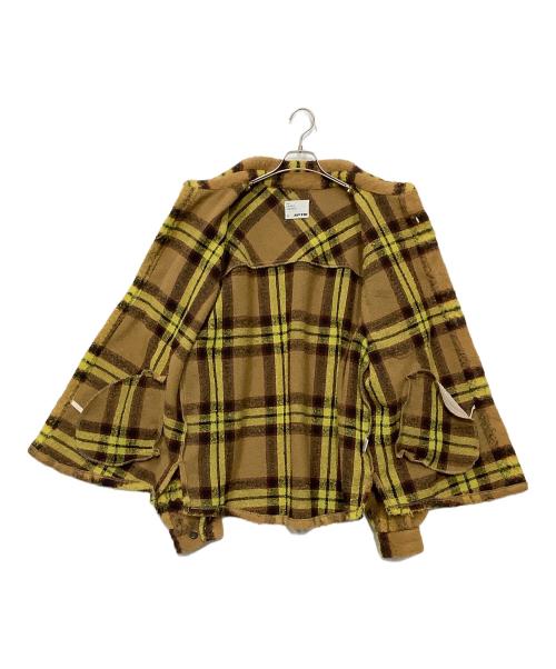 EPTM（エピトミ）EPTM (エピトミ) シャツジャケット イエロー×ブラウン サイズ:XLの古着・服飾アイテム