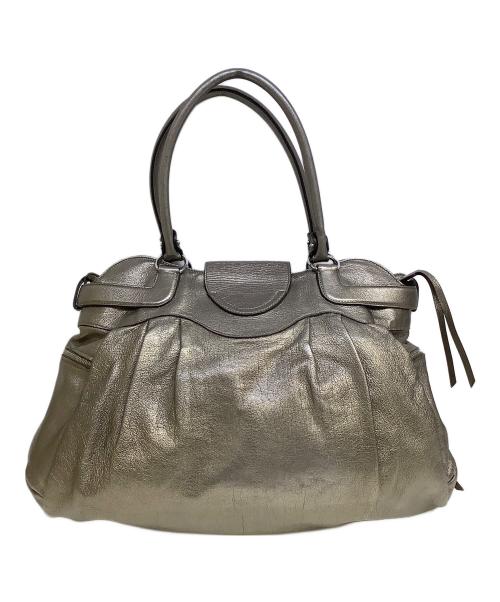 Salvatore Ferragamo（サルヴァトーレ フェラガモ）Salvatore Ferragamo (サルヴァトーレ フェラガモ) レザーハンドバッグ シルバーの古着・服飾アイテム