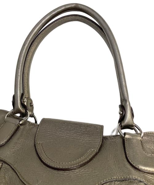 Salvatore Ferragamo（サルヴァトーレ フェラガモ）Salvatore Ferragamo (サルヴァトーレ フェラガモ) レザーハンドバッグ シルバーの古着・服飾アイテム