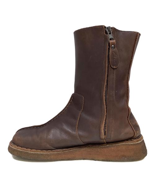 CLARKS（クラークス）CLARKS (クラークス) サイドジップブーツ ブラウン サイズ:US7の古着・服飾アイテム