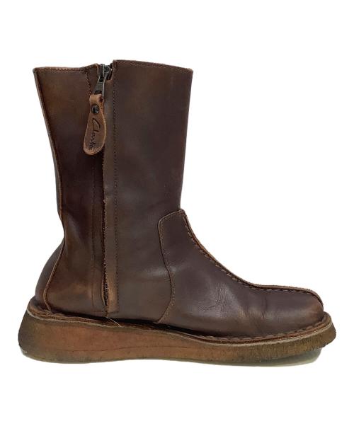CLARKS（クラークス）CLARKS (クラークス) サイドジップブーツ ブラウン サイズ:US7の古着・服飾アイテム