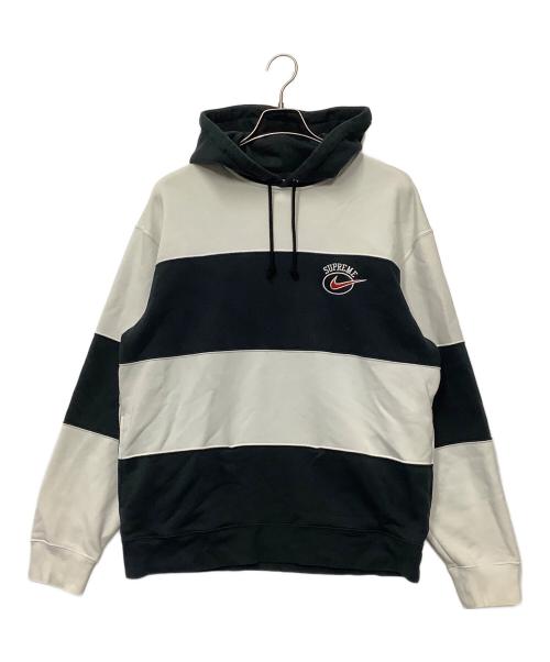 NIKE（ナイキ）NIKE (ナイキ) SUPREME (シュプリーム) プルオーバーパーカー ホワイト×ブラック サイズ:Mの古着・服飾アイテム
