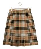 Burberry'sバーバリーズ）の古着「ノバチェックウールスカート」｜ベージュ