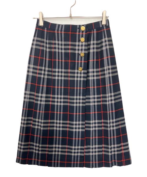 Burberry's（バーバリーズ）Burberry's (バーバリーズ) ノバチェックスカート ネイビー サイズ:11ARの古着・服飾アイテム