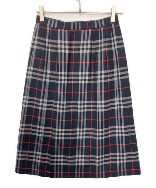 Burberry's（バーバリーズ）Burberry's (バーバリーズ) ノバチェックスカート ネイビー サイズ:11ARの古着・服飾アイテム