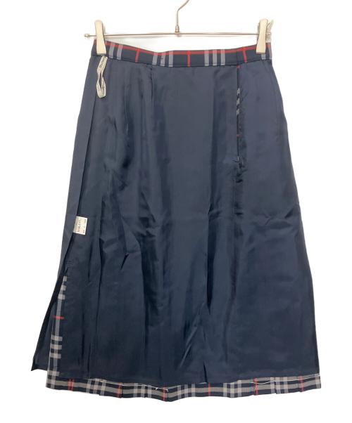 Burberry's（バーバリーズ）Burberry's (バーバリーズ) ノバチェックスカート ネイビー サイズ:11ARの古着・服飾アイテム