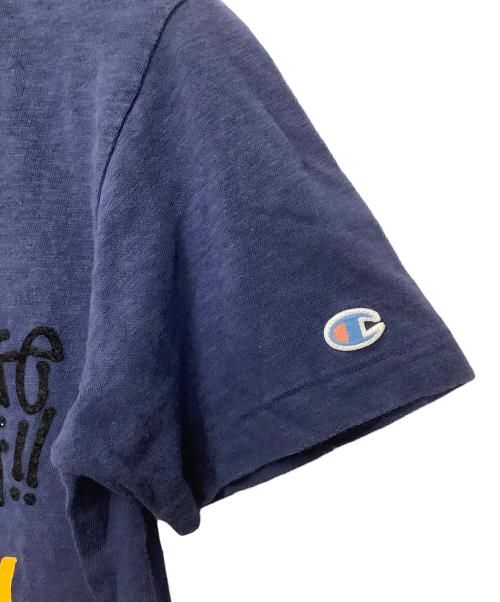 stussy（ステューシー）stussy (ステューシー) Champion (チャンピオン) 半袖カットソー ネイビー サイズ:Sの古着・服飾アイテム