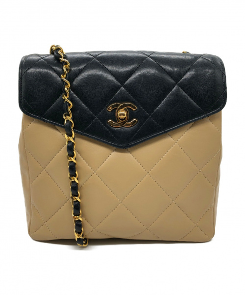 CHANEL（シャネル）CHANEL (シャネル) チェーンショルダーバッグ ベージュ×ブラック サイズ:- バイカラーの古着・服飾アイテム