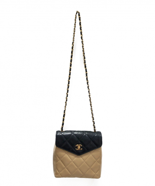 CHANEL（シャネル）CHANEL (シャネル) チェーンショルダーバッグ ベージュ×ブラック サイズ:- バイカラーの古着・服飾アイテム