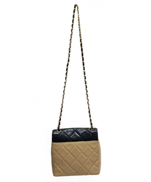 CHANEL（シャネル）CHANEL (シャネル) チェーンショルダーバッグ ベージュ×ブラック サイズ:- バイカラーの古着・服飾アイテム