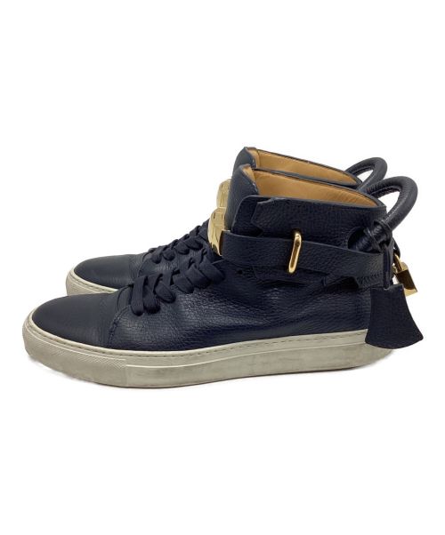 BUSCEMI（ブシェミ）BUSCEMI (ブシェミ) レザーハイカットスニーカー ネイビー サイズ:41の古着・服飾アイテム