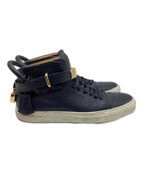BUSCEMI（ブシェミ）BUSCEMI (ブシェミ) レザーハイカットスニーカー ネイビー サイズ:41の古着・服飾アイテム