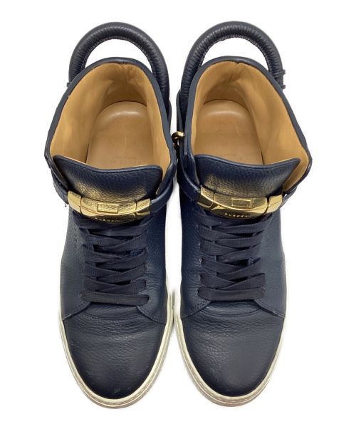 BUSCEMI（ブシェミ）BUSCEMI (ブシェミ) レザーハイカットスニーカー ネイビー サイズ:41の古着・服飾アイテム
