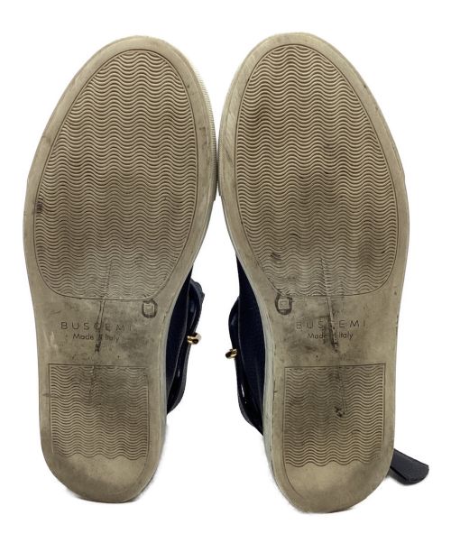 BUSCEMI（ブシェミ）BUSCEMI (ブシェミ) レザーハイカットスニーカー ネイビー サイズ:41の古着・服飾アイテム