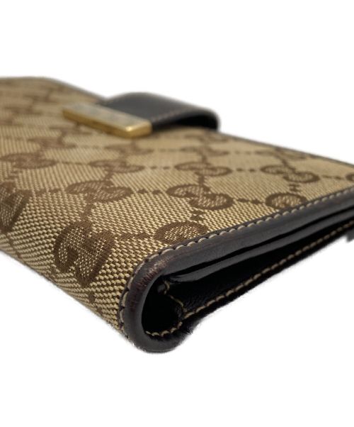 GUCCI（グッチ）GUCCI (グッチ) 2つ折り財布 ベージュ×ブラウン サイズ:-の古着・服飾アイテム